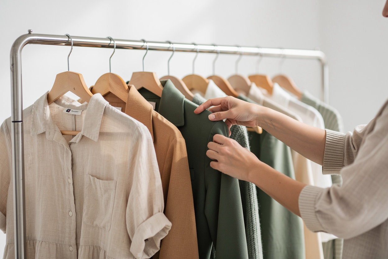 Eco-Vintage Giize curated pre-loved clothing collection showcasing sustainable fashion pieces ready for a second life